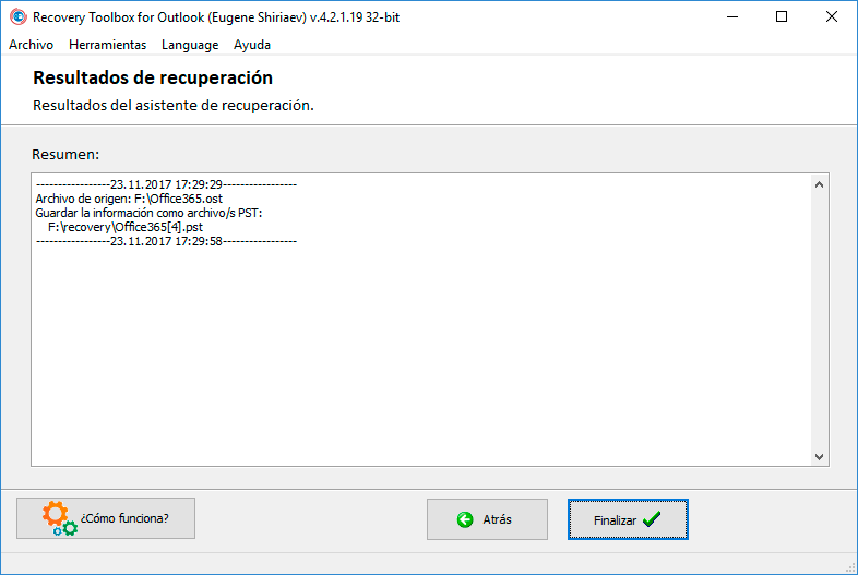 recuperar datos de outlook