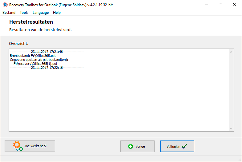 ost outlook herstellen