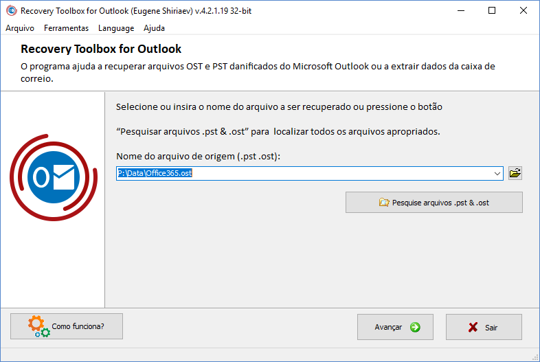 correção do outlook