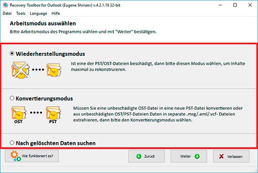 ost datei wiederherstellen