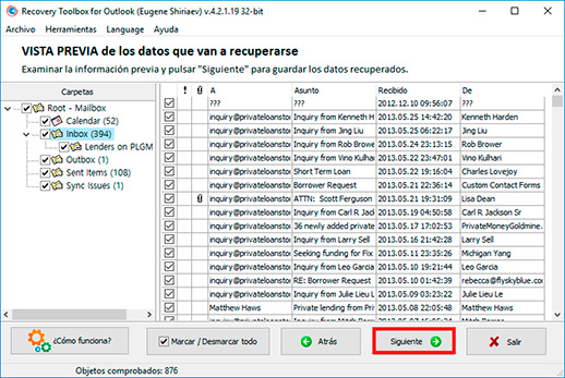 herramienta de recuperación outlook