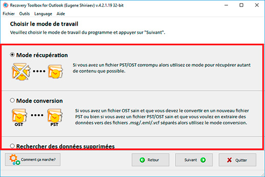 comment restaurer un fichier ost