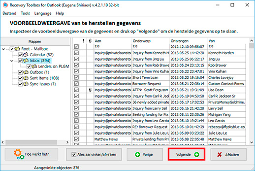 herstelprogramma outlook