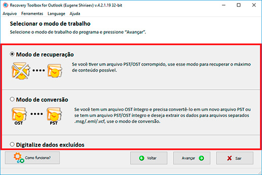 como restaurar o arquivo ost
