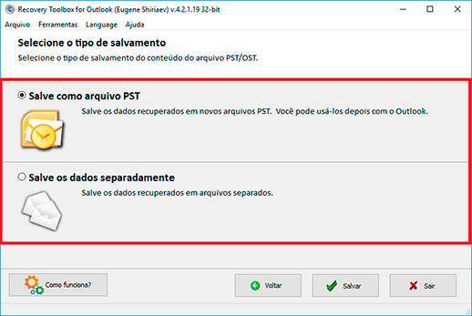 ferramenta de correção do outlook